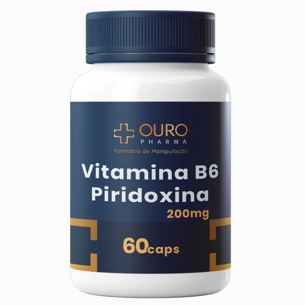 Vitamina B6 200mg - 60 ou 120 cápsulas - Ouro Pharma - Farmácia de Manipulação