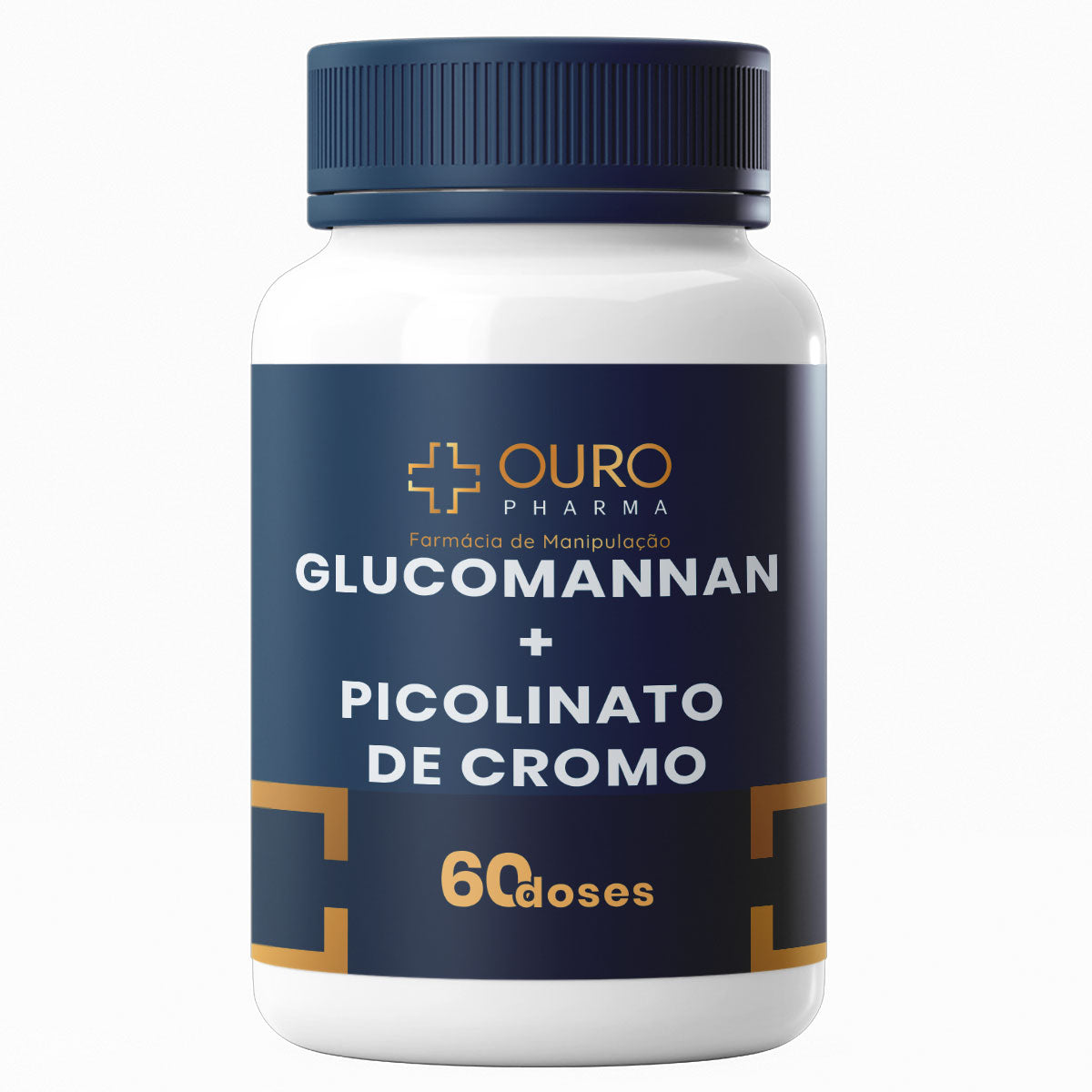 Glucomannan 250mg + Picolinato de Cromo 250mcg - 30 ou 60 doses - Ouro Pharma – Farmácia de Manipulação