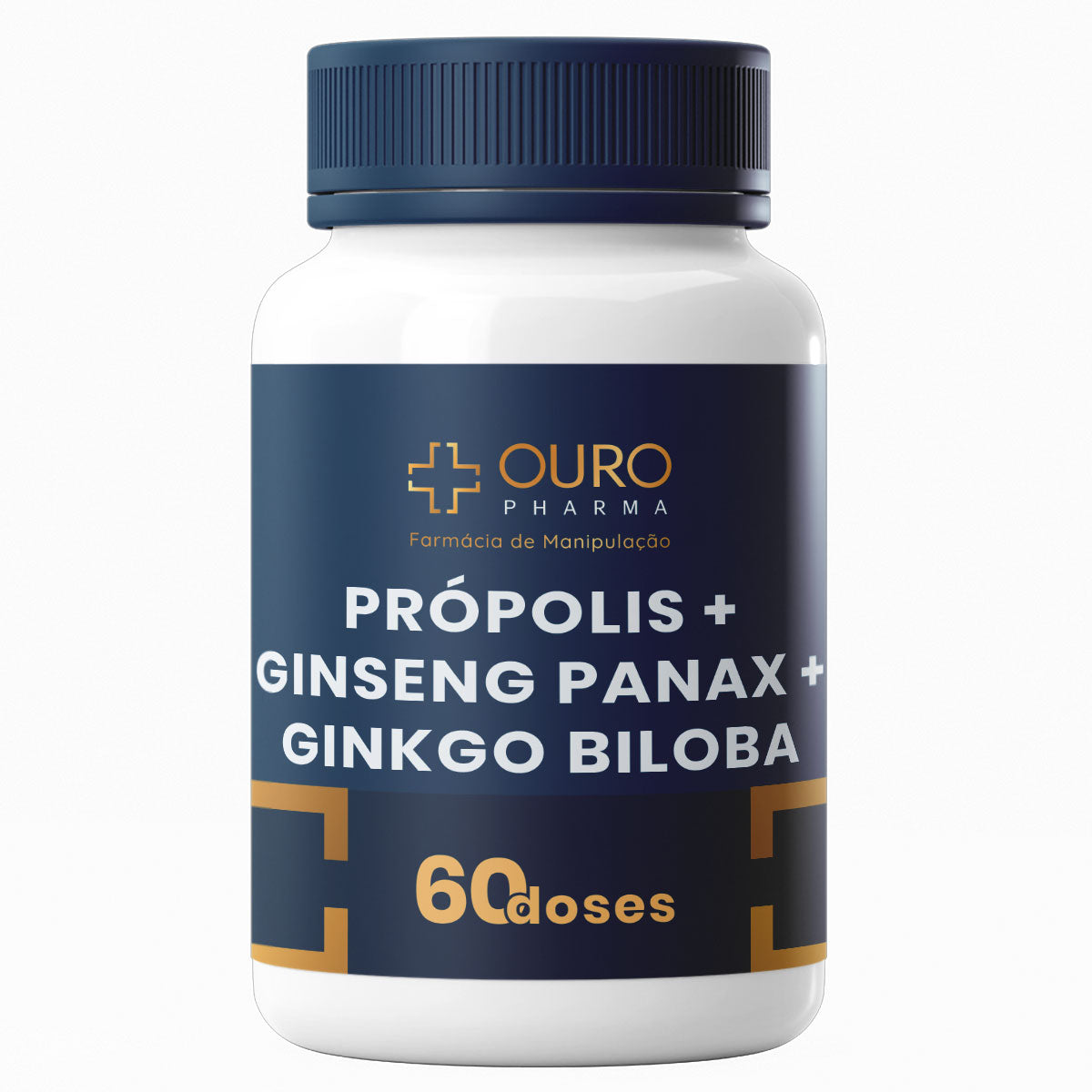 Ginseng Panax 200mg + Própolis 250mg + Ginkgo Biloba 80mg - 60 ou 120 cápsulas