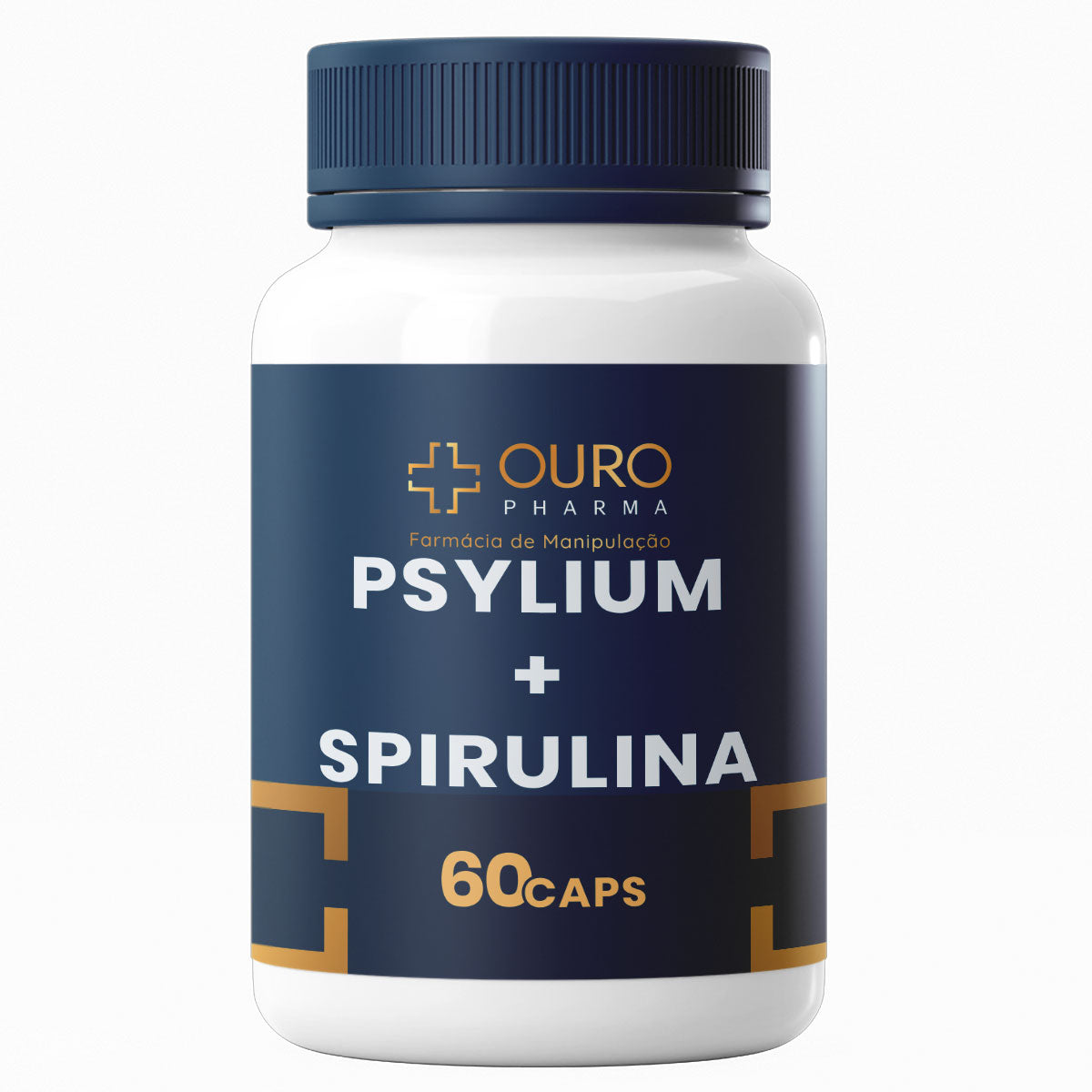 Psyllium 250mg + Spirulina 250mg - 60 ou 120 cápsulas - Ouro Pharma – Farmácia de Manipulação