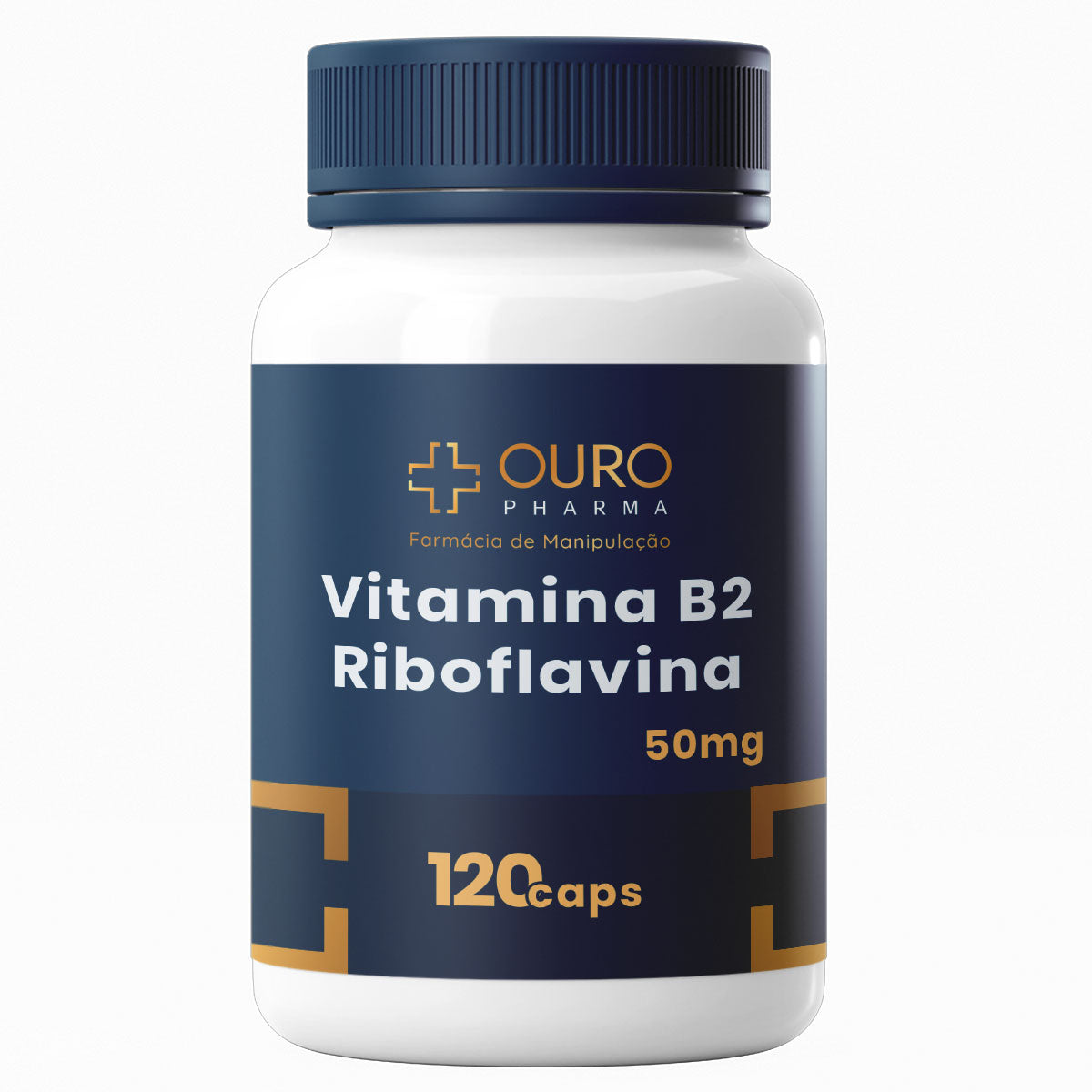 Vitamina B2 (Riboflavina) 50mg - 60 ou 120 cápsulas - Ouro Pharma - Farmácia de Manipulação